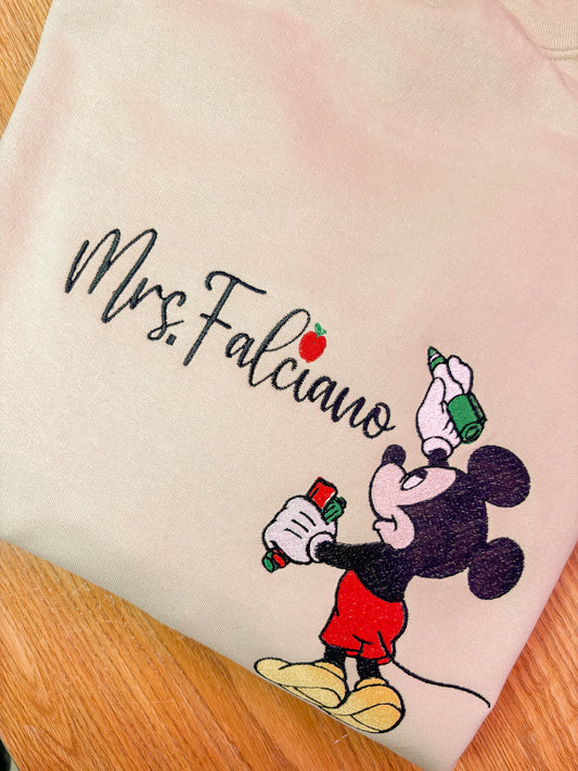 Teacher Custom Embroidered Crewneck