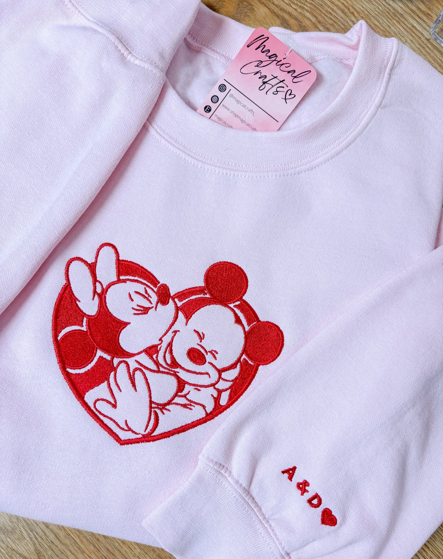 Sweethearts Couple Valentines Embroidered Crewneck