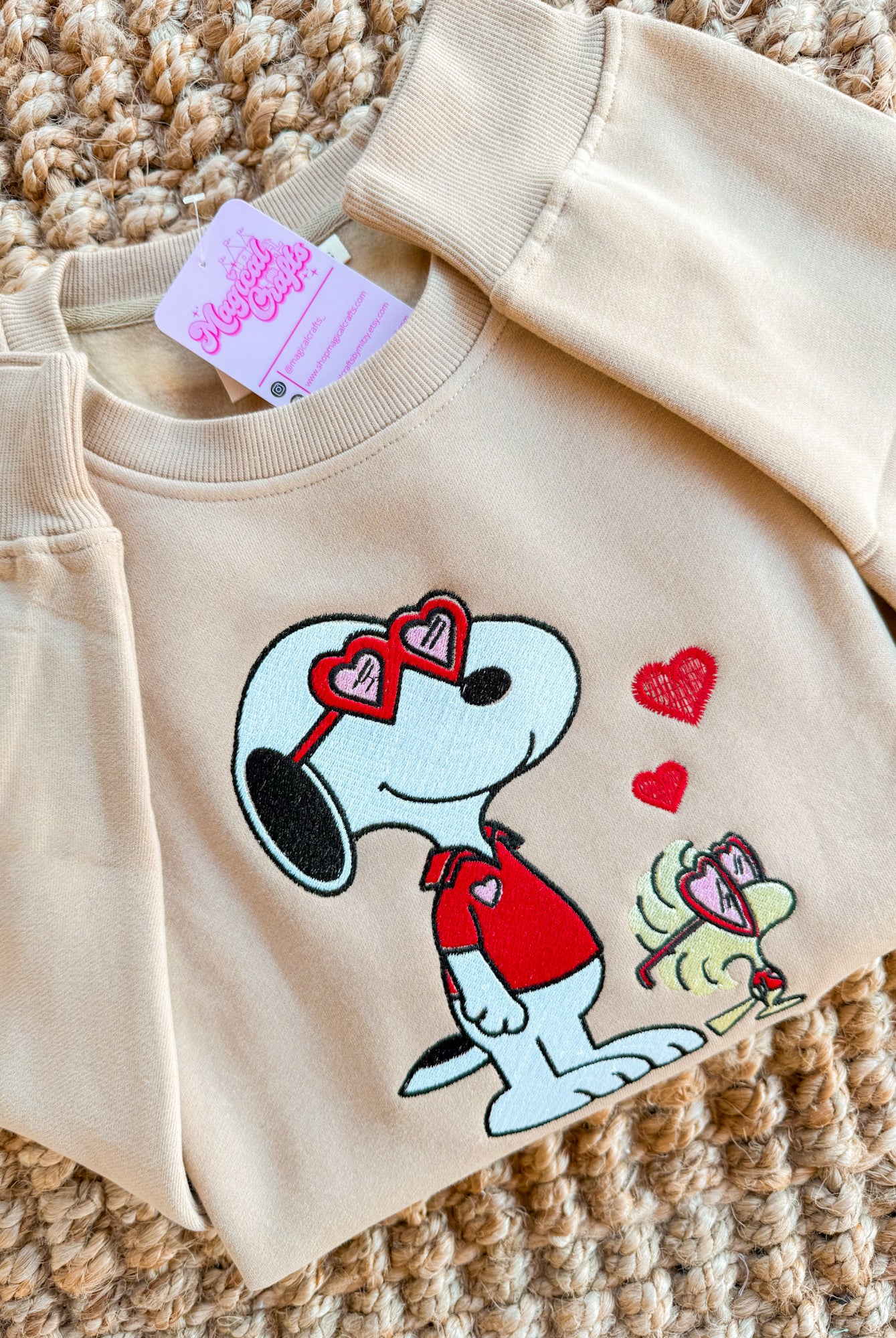 Snoopy Valentines Embroidered Crewneck