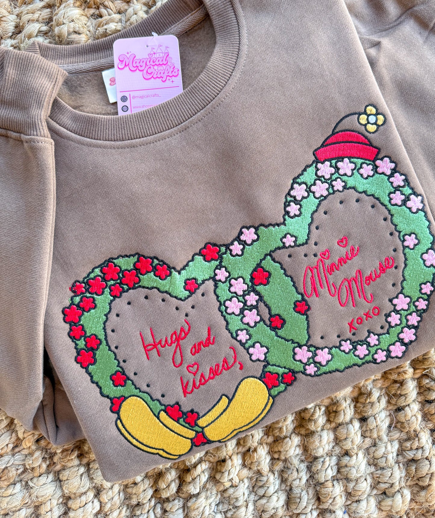Hearts Valentines Embroidered Crewneck