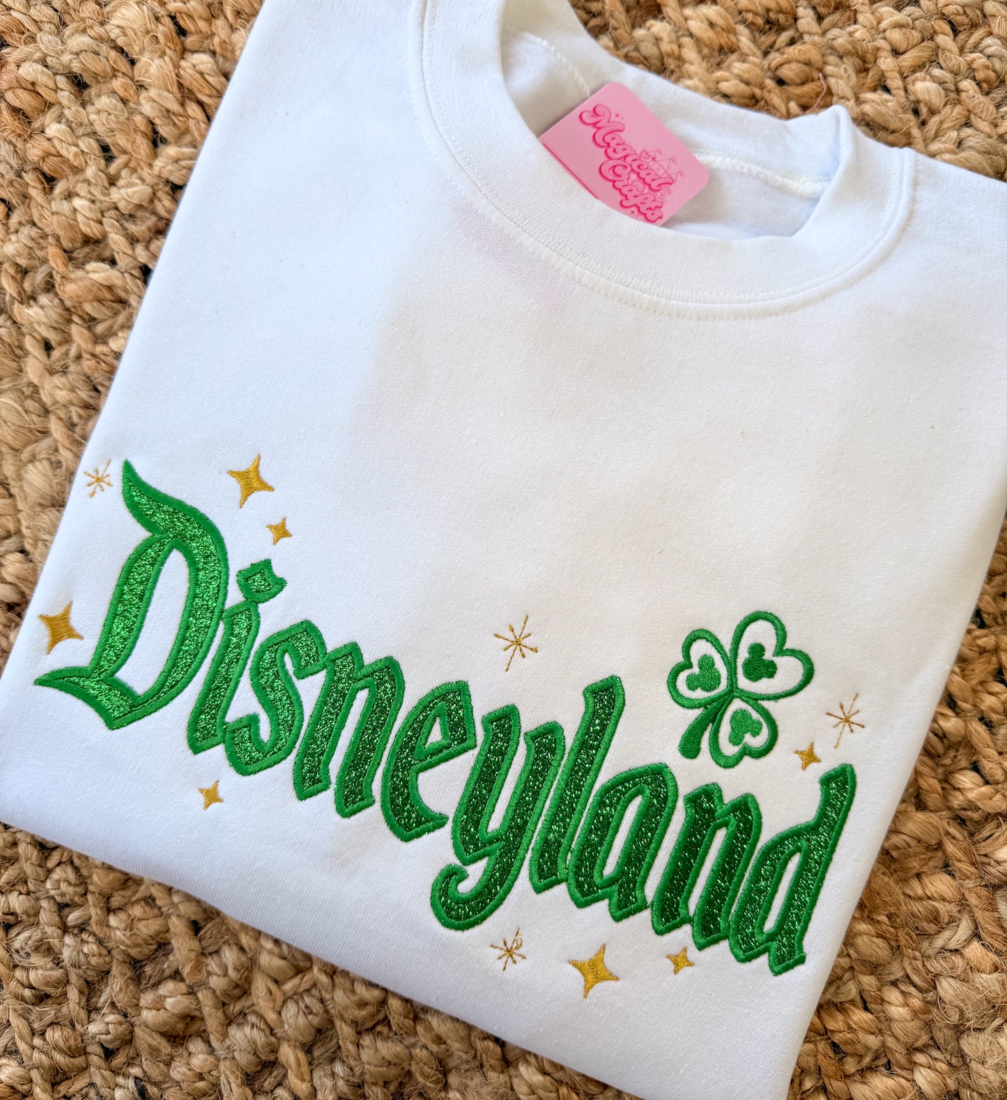 Disneyland Lucky Green Embroidered Crewneck