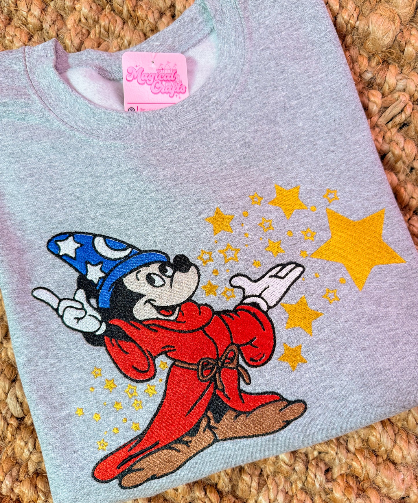 Mickey Sorcerer Embroidered Crewneck Sweatshirt