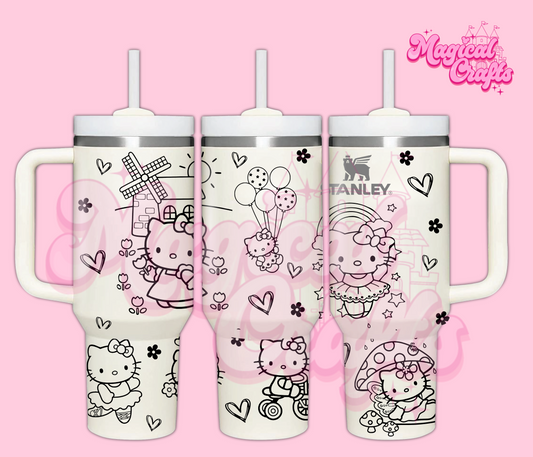 Kawaii Cat Engraved Tumbler