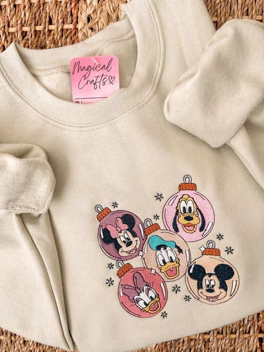 Friends Ornaments Christmas Embroidered Crewneck