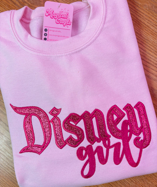Disney Girl Embroidered Crewneck Sweatshirt