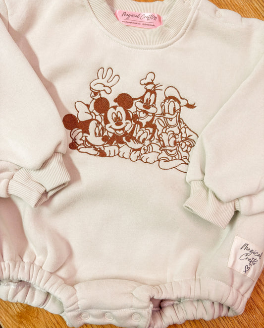 Mickey & Friends Embroidered Baby Romper