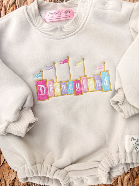 Dland Colorful Design Embroidered Baby Romper - Tan