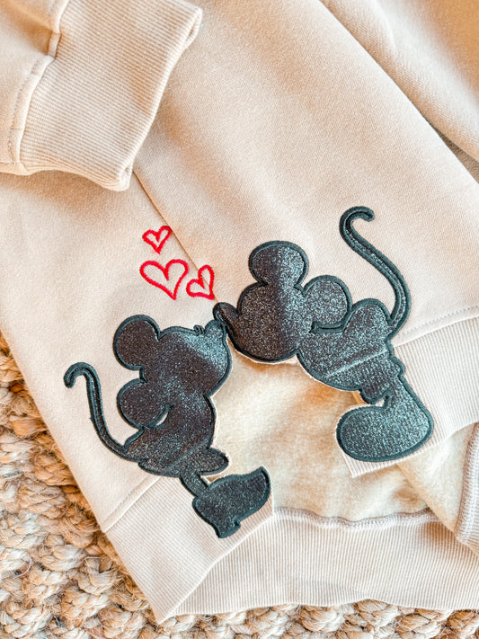 Couple Hearts Valentines Side Embroidery - Add on