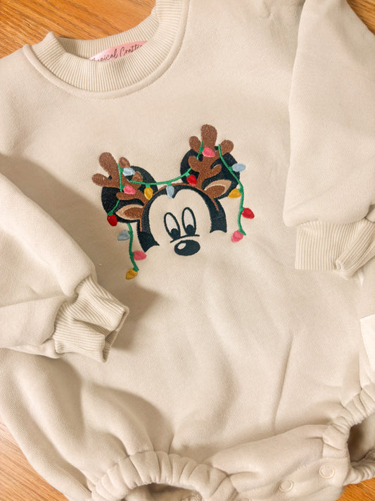 Mickey Reindeer Christmas - Baby Romper Style