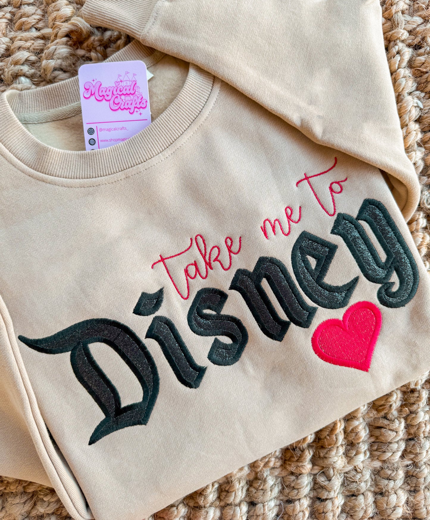 Take me to Disney Valentines Embroidered Sweatshirt