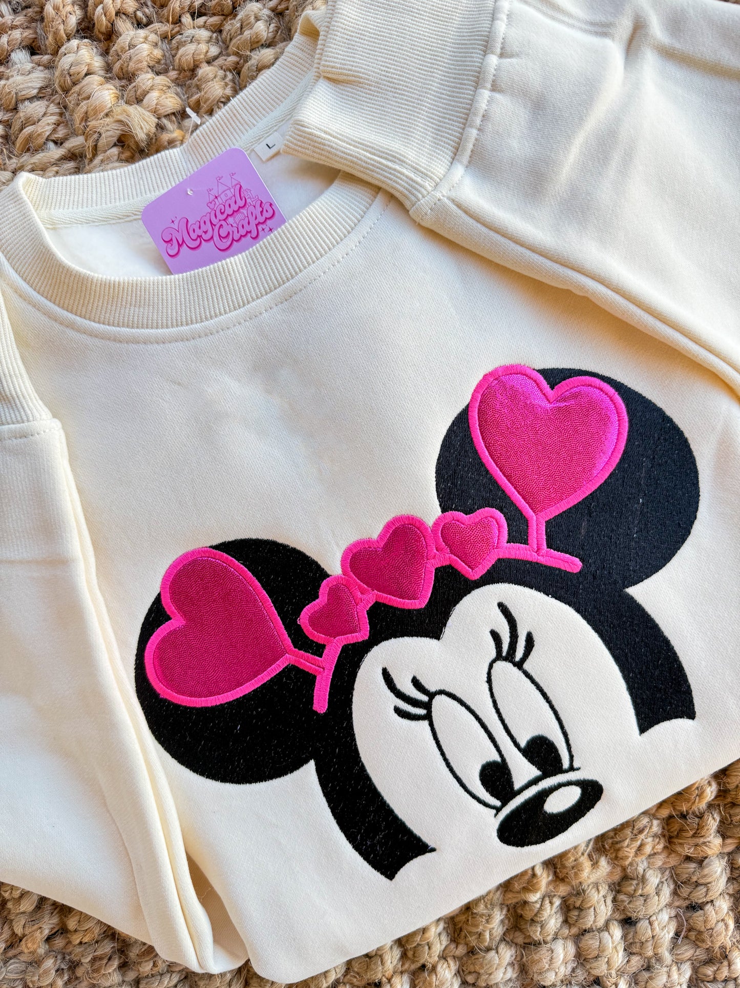 Minnie Valentines Headband Embroidered Sweatshirt