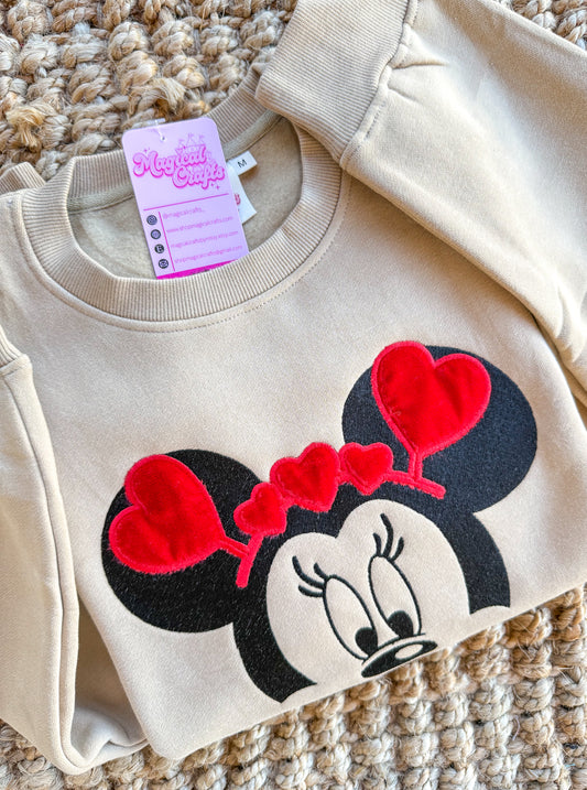 Velvet Valentines Embroidered Crewneck