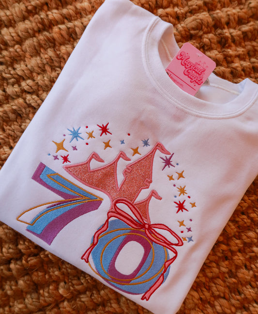 70th Celebration Embroidered Crewneck