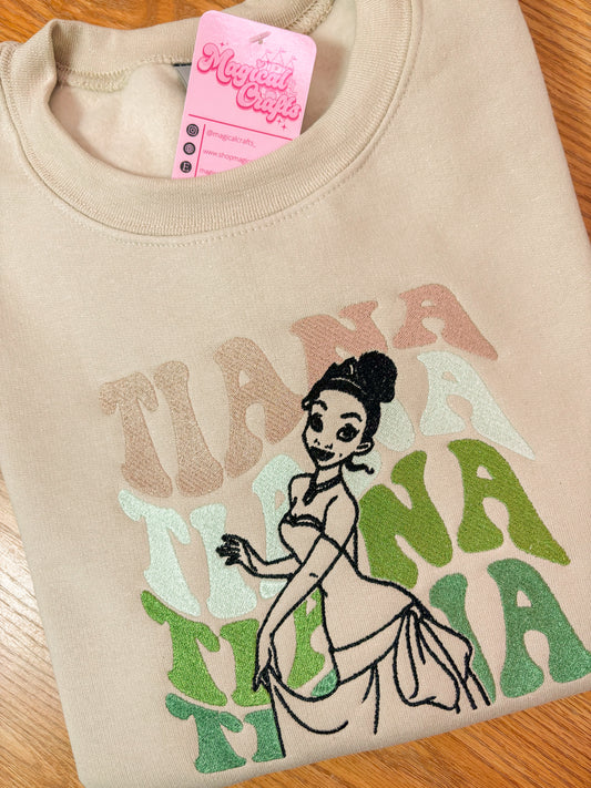 Tiana Princess Embroidered Crewneck Sweatshirt