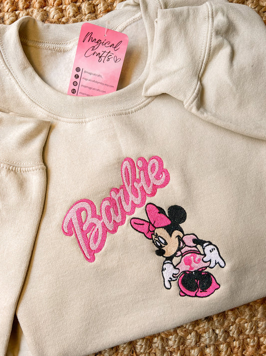 Pink Mouse Embroidered Sweatshirt