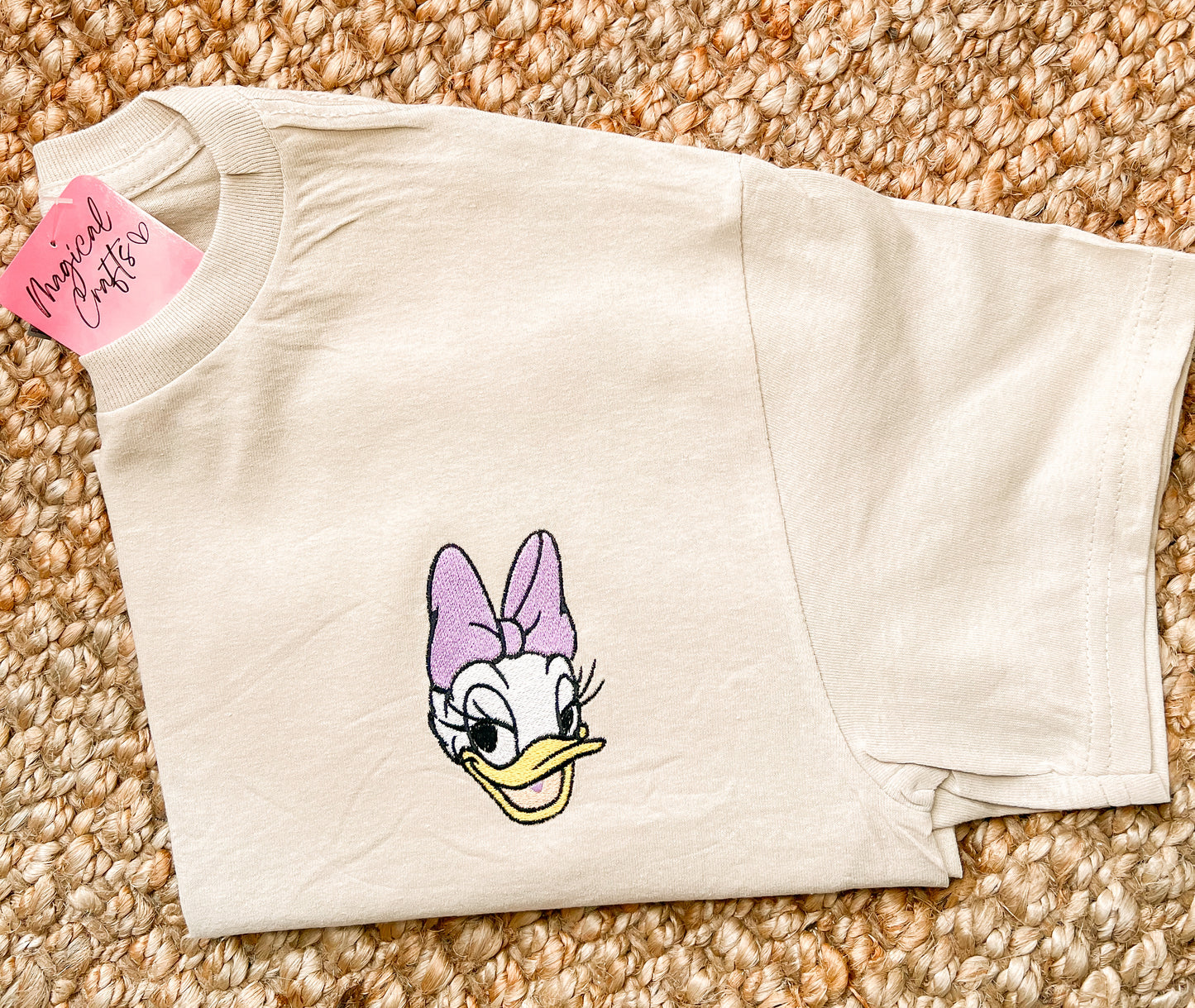 Adult Mrs.Duck Embroidered T-Shirt - Sand