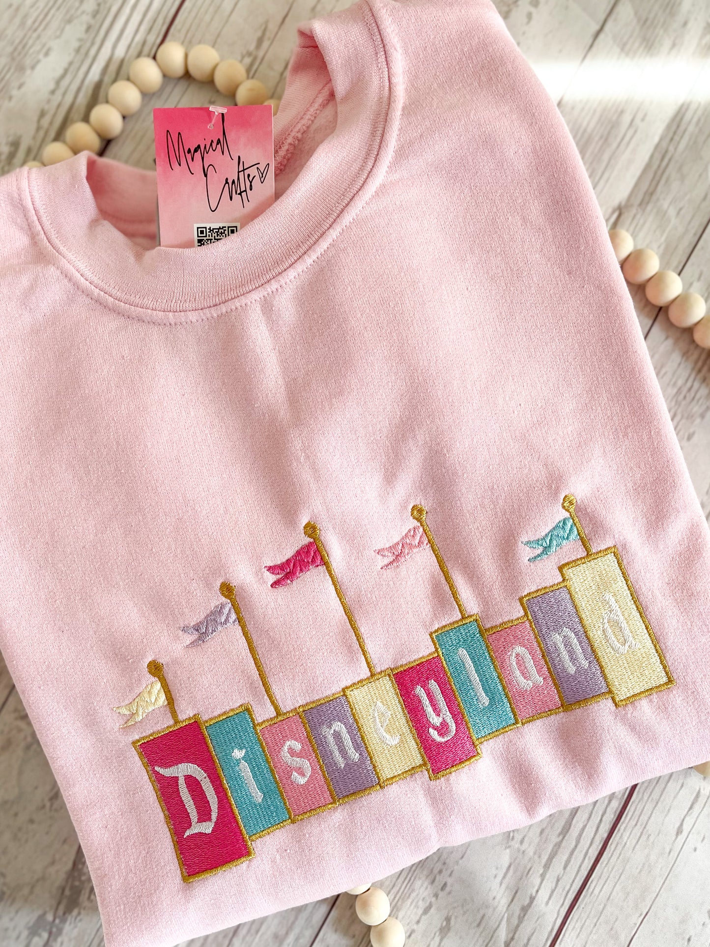 Disneyland Embroidered Crewneck Sweatshirt - Pink