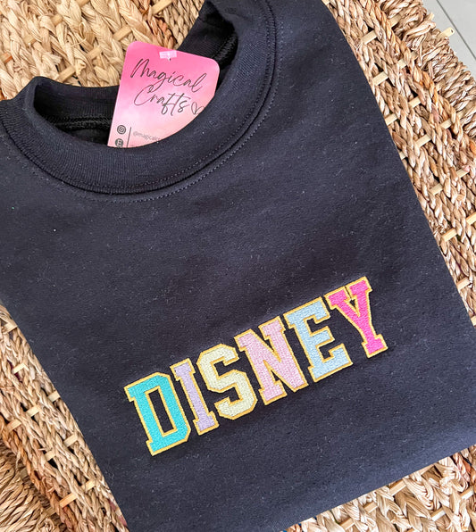 Kid Letters Embroidered Crewneck Sweatshirt - Black
