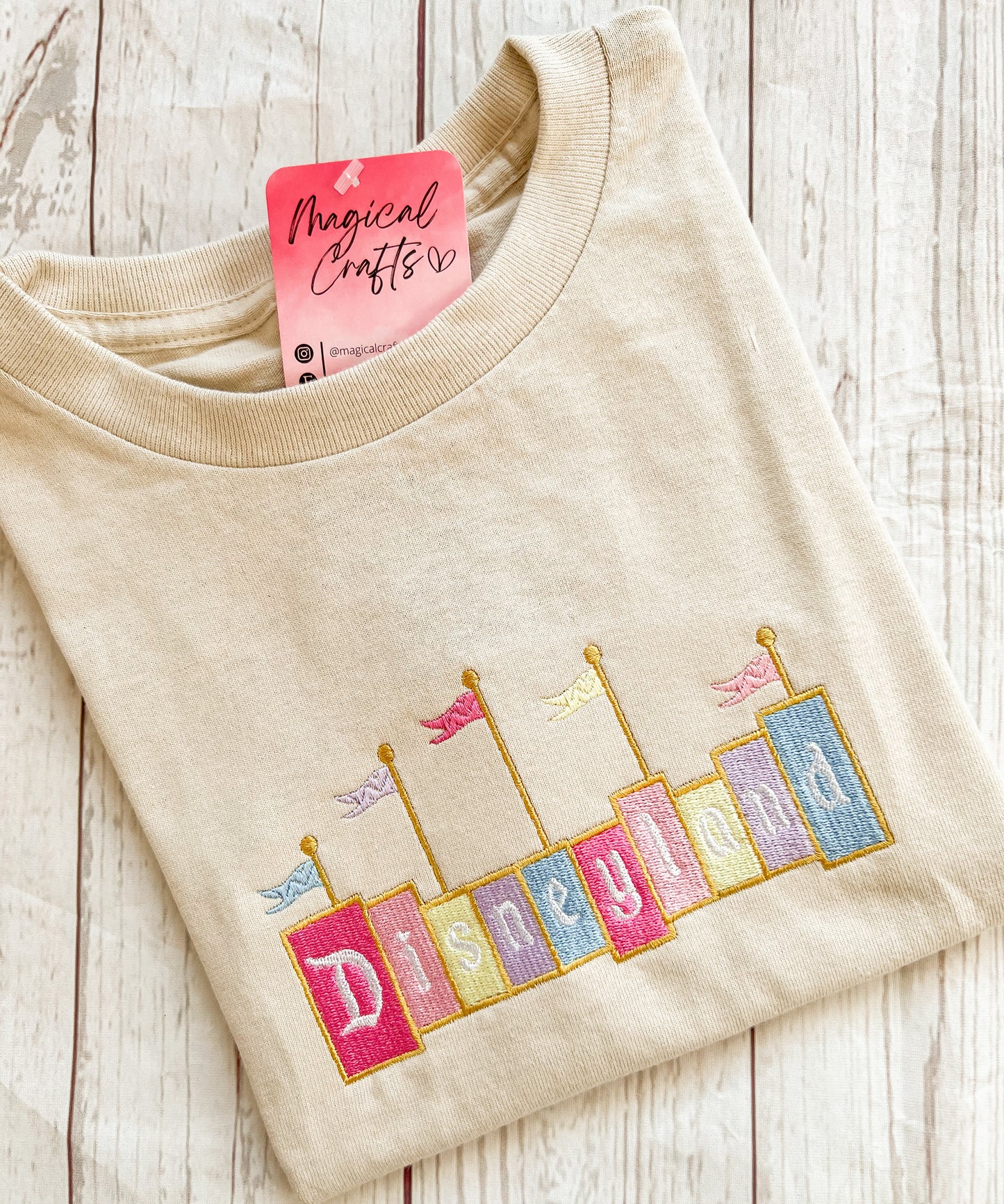 Adult D-Land Embroidered T-Shirt - Sand