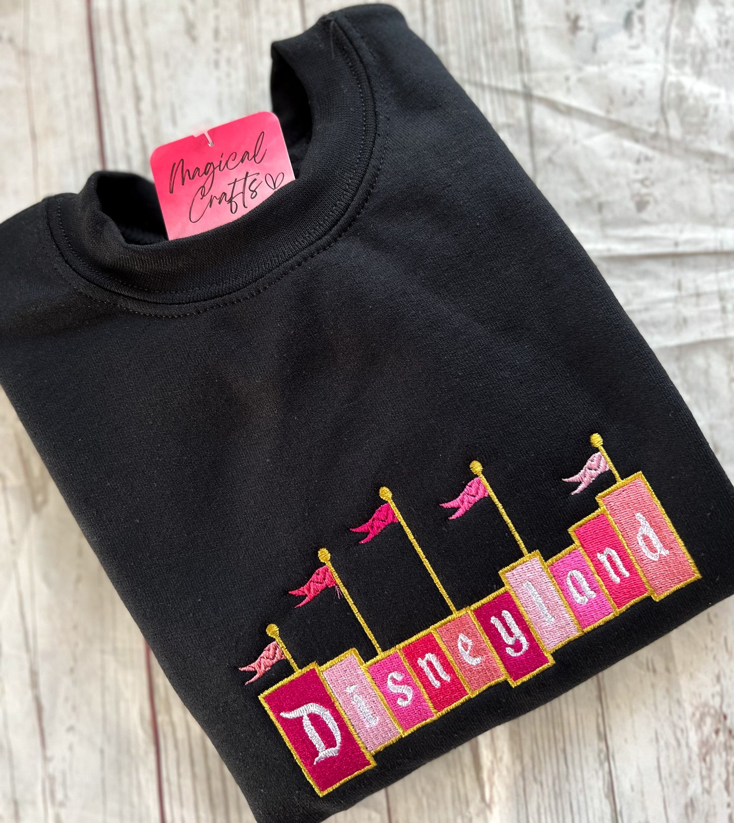 Kid All Pinks DLand Embroidered Crewneck Sweatshirt - Black