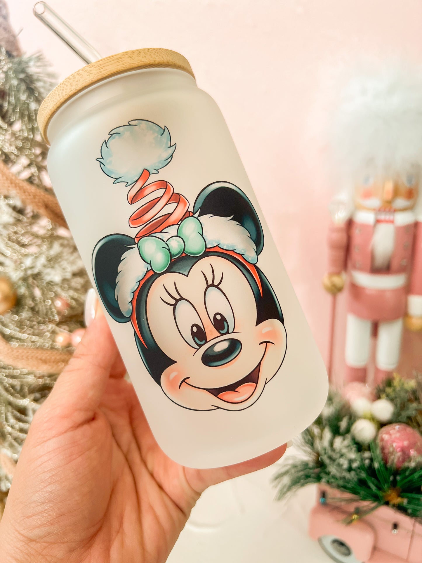 Mrs.Mouse Elfie Christmas Glass Cup