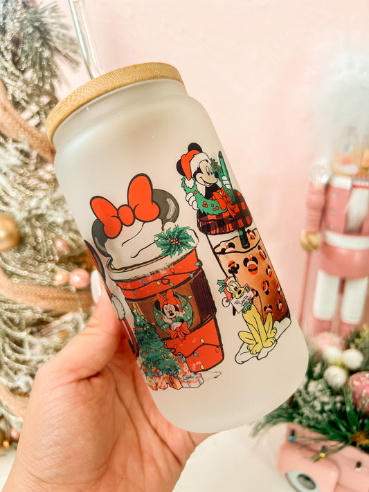 Mr.Mouse Red Christmas Glass Cup