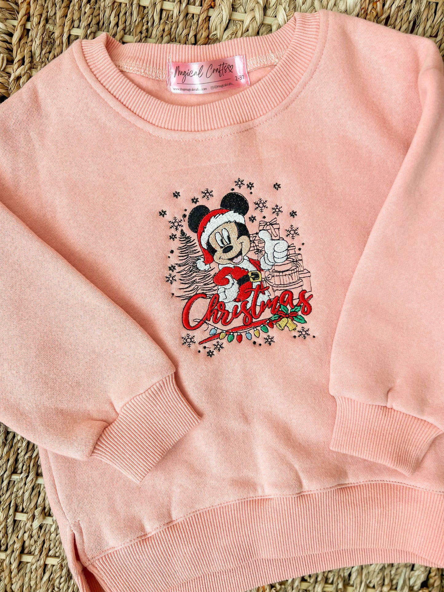 Toddler Mr.Mouse Christmas Embroidered Crewneck Sweatshirt