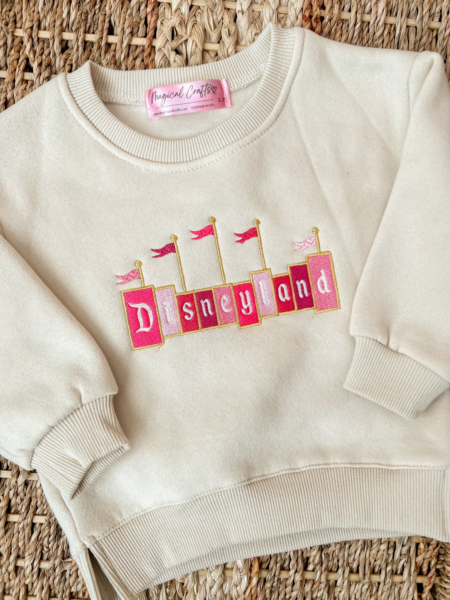 Toddler All Pinks D-Land Embroidered Crewneck Sweatshirt - Tan