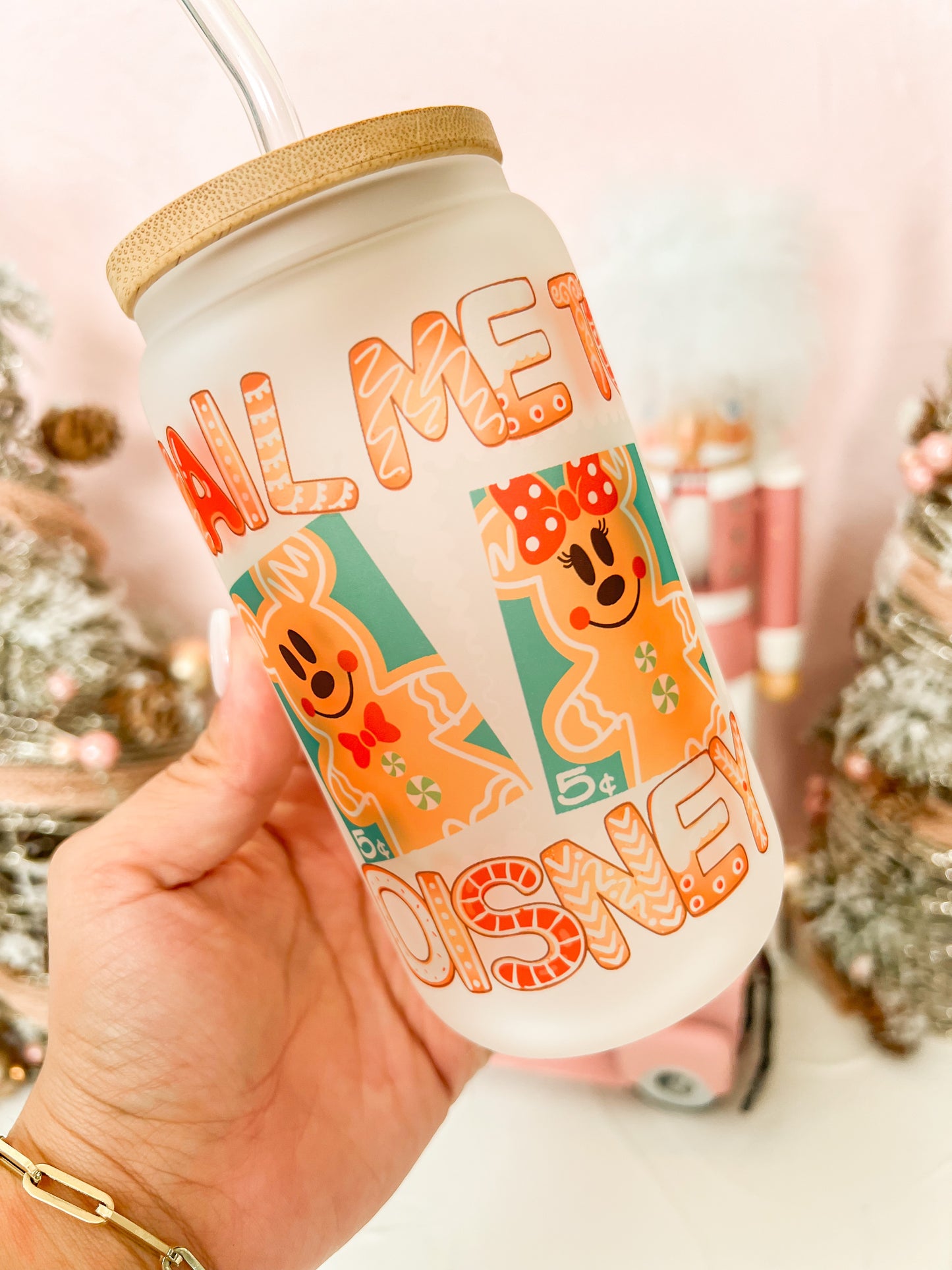 Gingerbread Christmas Glass Cup