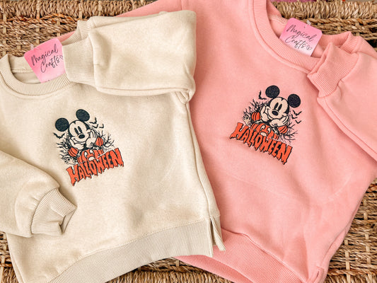 Toddler Mr.Mouse Halloween Embroidered Crewneck