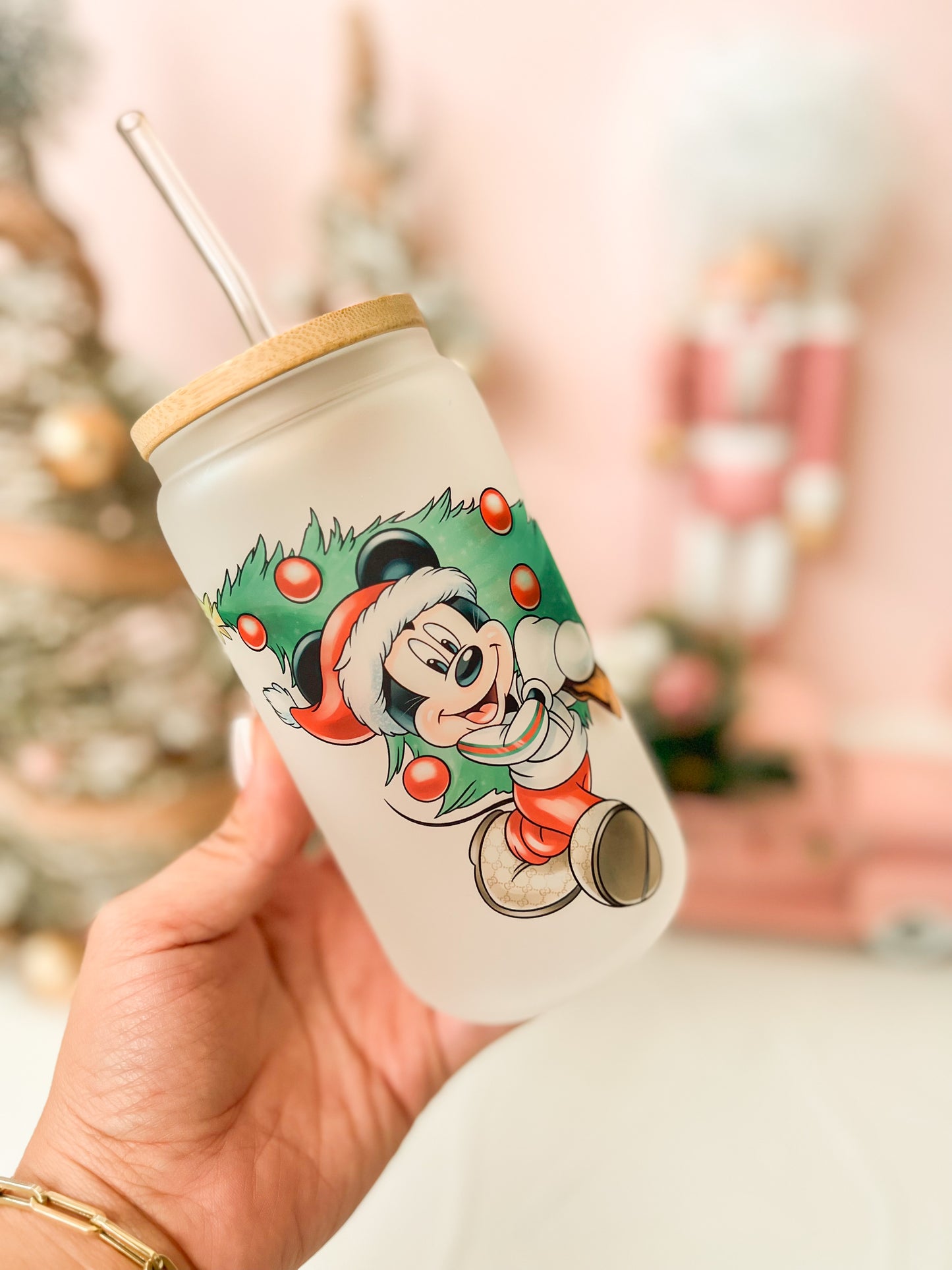 Mr. Mouse Tree Christmas Glass Cup